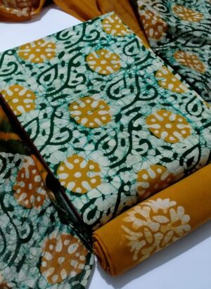 BATIK PRINTED CONTRAST DUPATTA COTTON SUITE