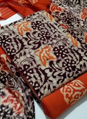 BATIK PRINTED CONTRAST DUPATTA COTTON SUITE