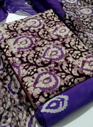 BATIK PRINTED CONTRAST DUPATTA COTTON SUITE